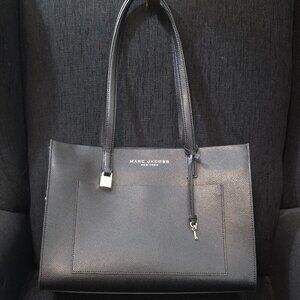 Marc Jacobs New York The Grind Black Pebbled Leather Large Tote